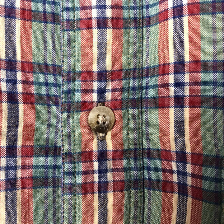 90'S Vintage Timberland WEATHERGEAR Short Sleeve Button-Down Check Shirt, Men's XL cotton green type Vintage Second Hand