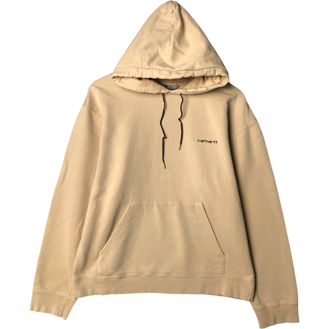 Carhartt Sweat Pullover Hoodie Men's Size L unclear Beige type Vintage Second Hand