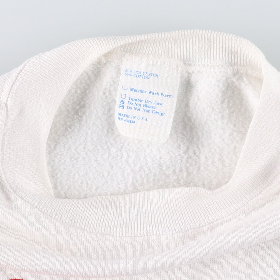 Printed sweatshirt, made in the USA, men's size XL cotton white type Vintage Second Hand
