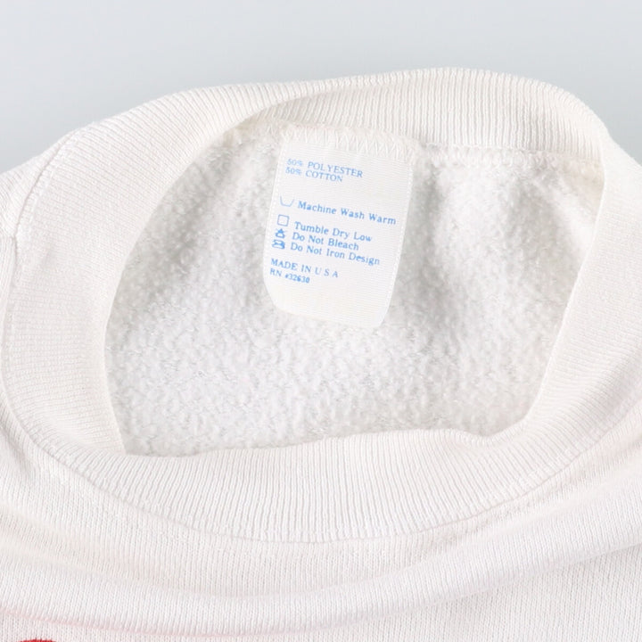 Printed sweatshirt, made in the USA, men's size XL cotton white type Vintage Second Hand