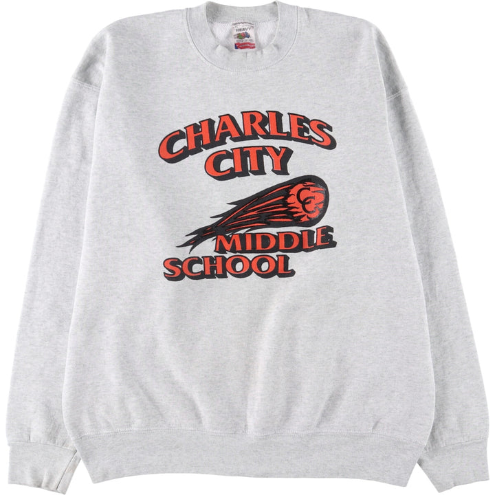 Vintage 90'S Fruit of the Loom Heavyweight College Sweatshirt, Made in USA, Men's Size XL cotton gray type Vintage Second Hand