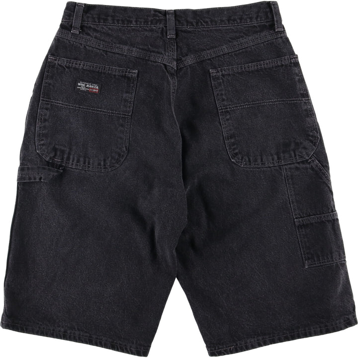 WRG JEAN CO. Black Denim Painter Shorts, Made in USA, Men's, Size W31 cotton black type Vintage Second Hand