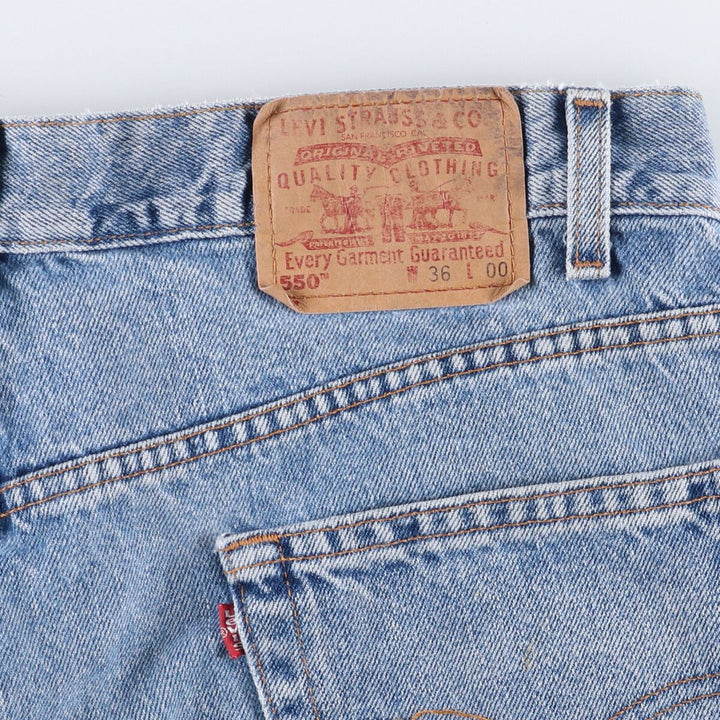00'S Levi's 550 Relaxed Fit Denim Shorts for Men, Size W37 cotton blue type Vintage Second Hand