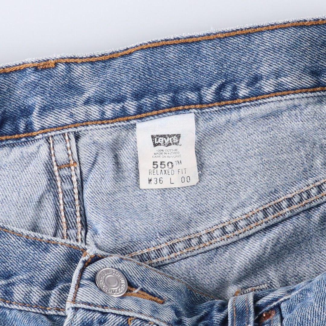00'S Levi's 550 Relaxed Fit Denim Shorts for Men, Size W37 cotton blue type Vintage Second Hand