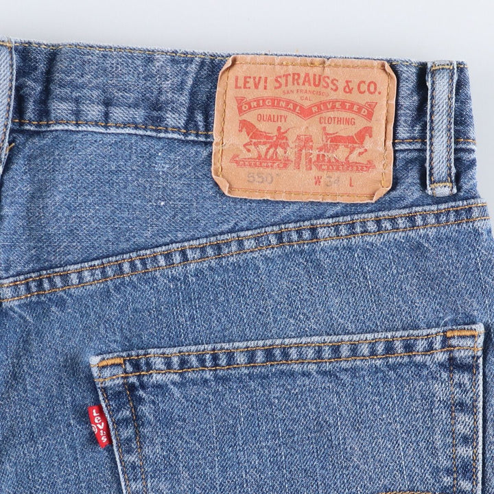 Levi's 550 denim shorts, short pants for men, size W35 cotton blue type Vintage Second Hand