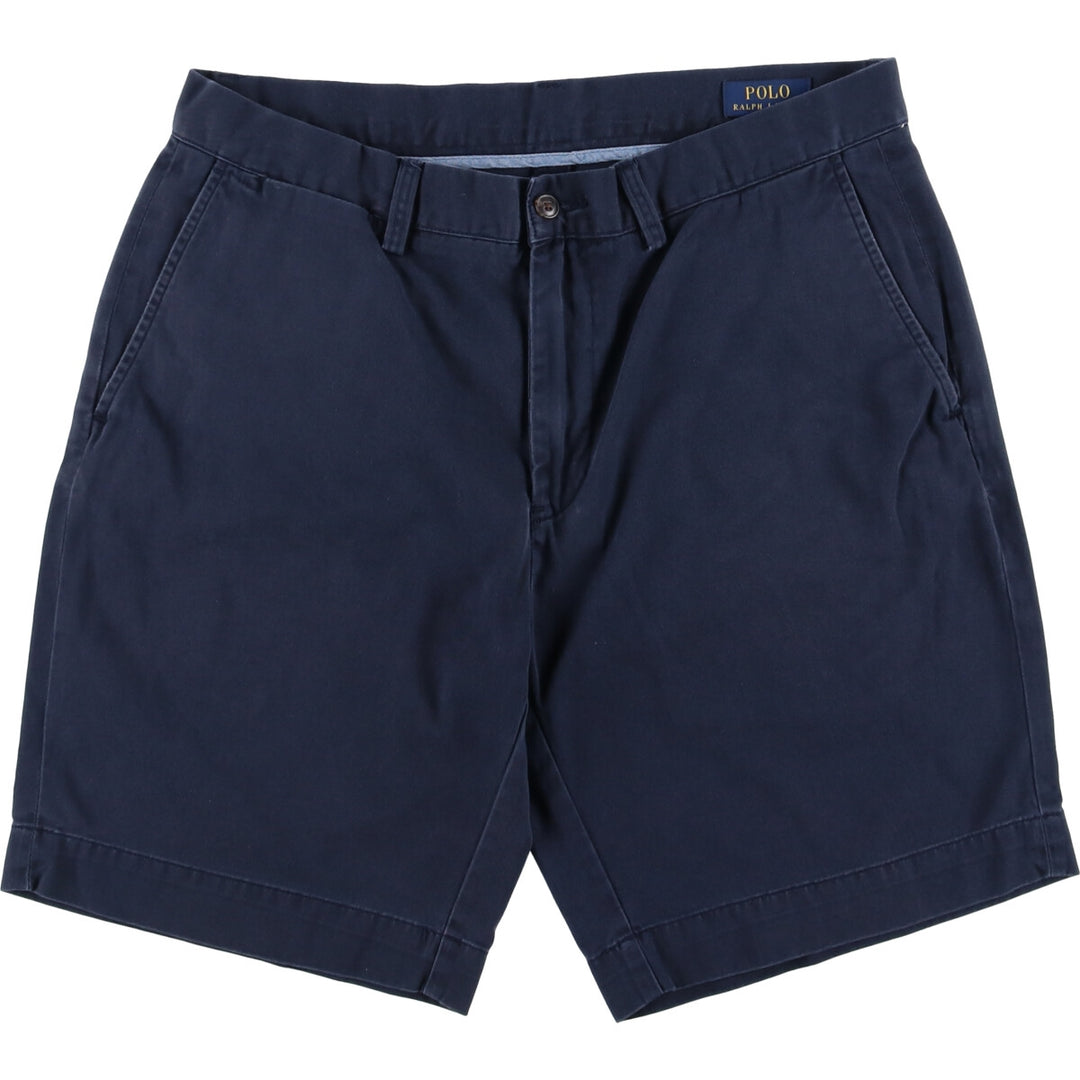 Ralph Lauren POLO RALPH LAUREN CLASSIC FIT Chino Shorts, Men's, Size W34 cotton navy blue type Vintage Second Hand