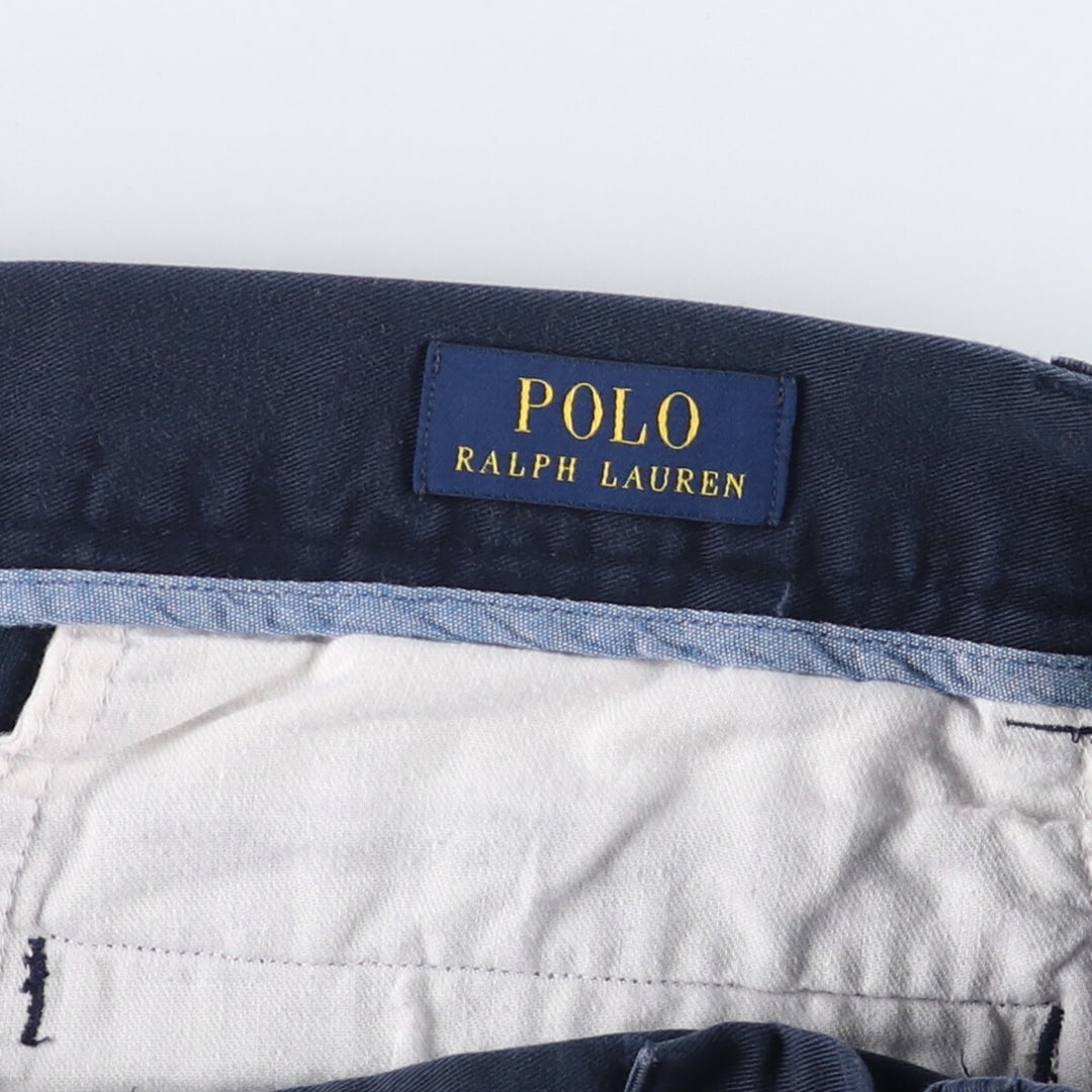 Ralph Lauren POLO RALPH LAUREN CLASSIC FIT Chino Shorts, Men's, Size W34 cotton navy blue type Vintage Second Hand