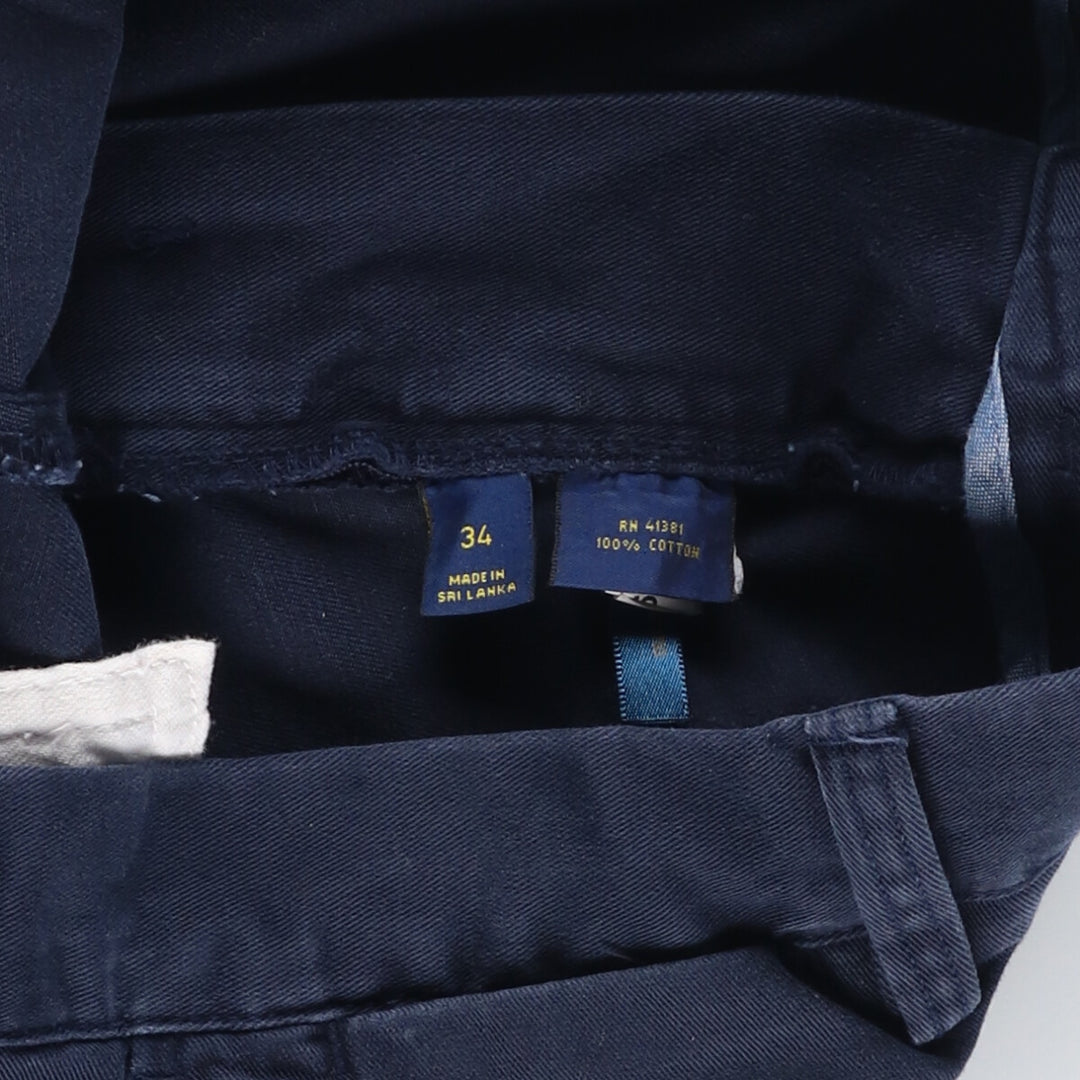 Ralph Lauren POLO RALPH LAUREN CLASSIC FIT Chino Shorts, Men's, Size W34 cotton navy blue type Vintage Second Hand