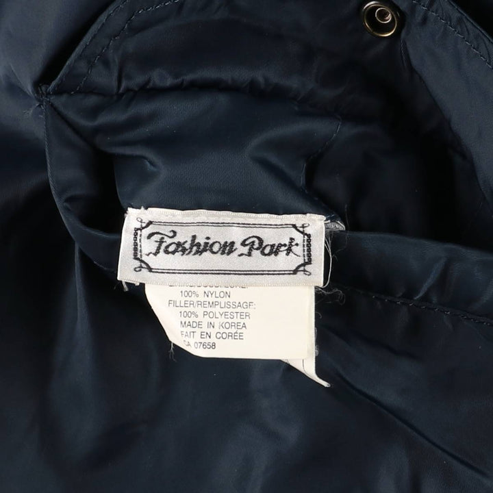 Fashion Park MA-1 Style Padded Military Flight Jacket, Men's Size L Nylon navy blue type Vintage Second Hand