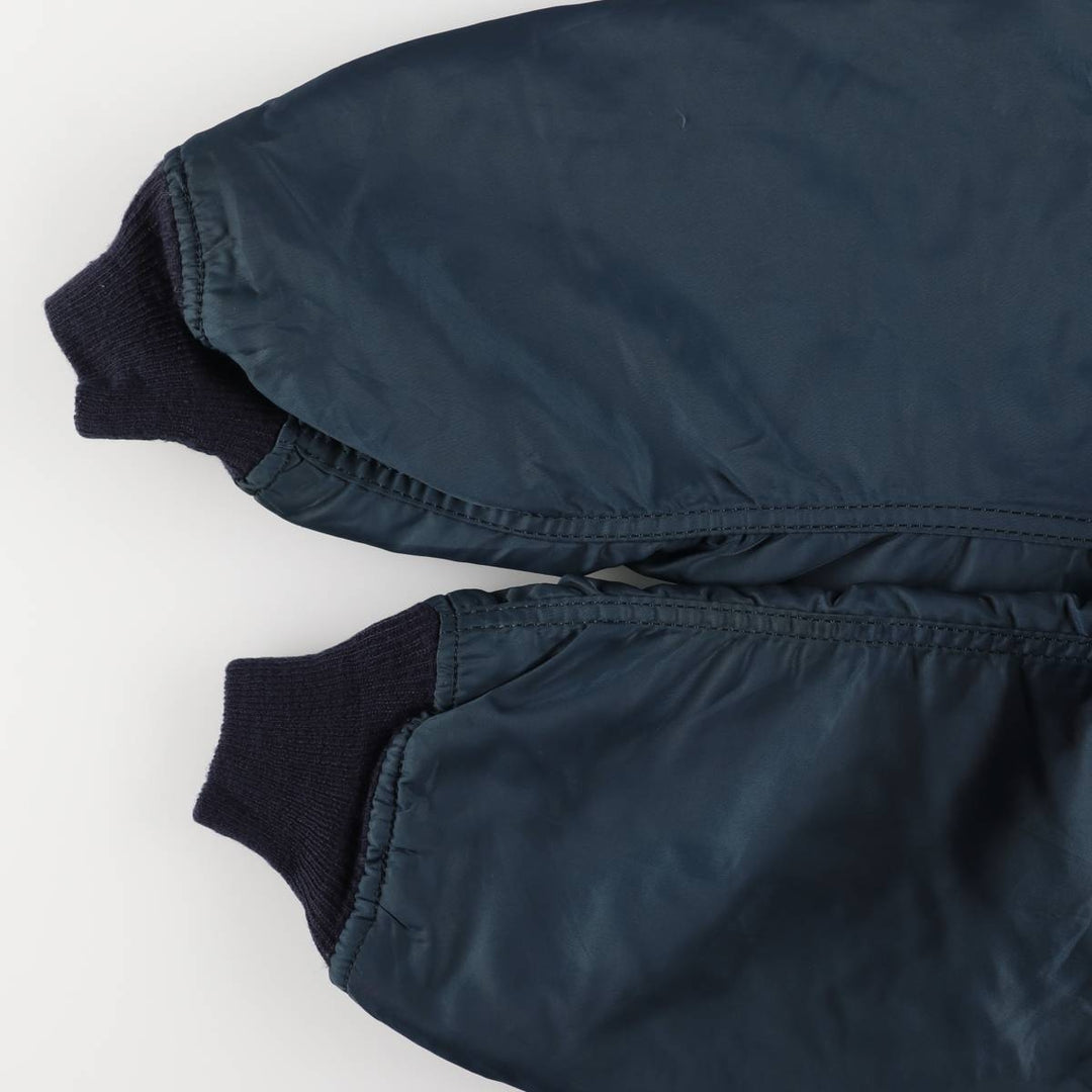 Fashion Park MA-1 Style Padded Military Flight Jacket, Men's Size L Nylon navy blue type Vintage Second Hand