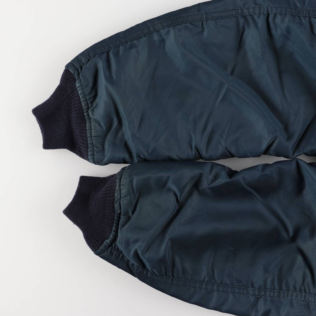 Fashion Park MA-1 Style Padded Military Flight Jacket, Men's Size L Nylon navy blue type Vintage Second Hand