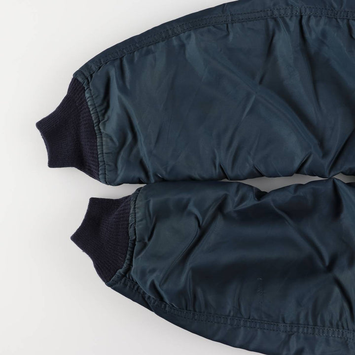 Fashion Park MA-1 Style Padded Military Flight Jacket, Men's Size L Nylon navy blue type Vintage Second Hand