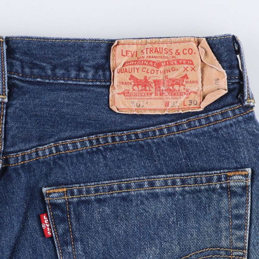 Levi's 501 straight denim pants for men, size W33 cotton blue type Vintage Second Hand