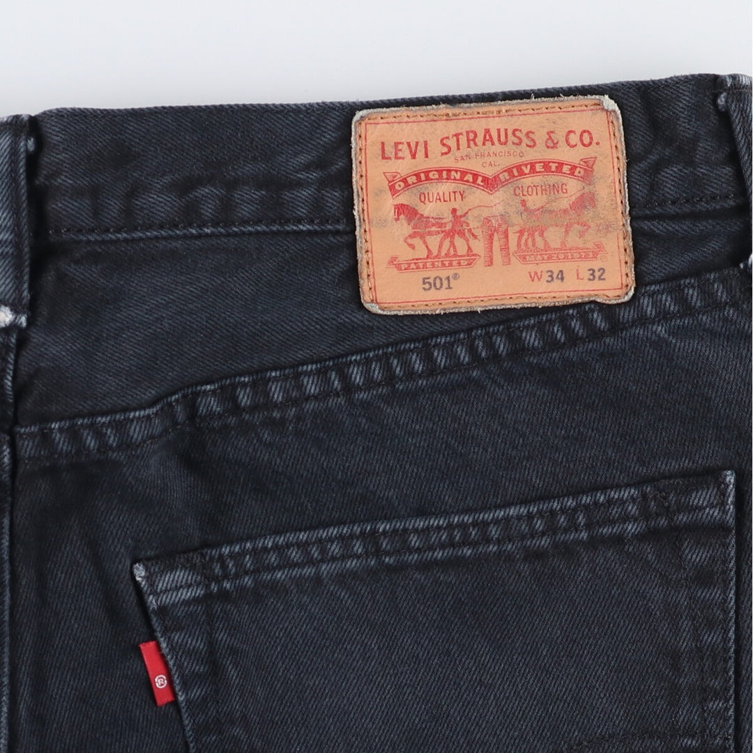 Levi's 501 Black Denim Straight Denim Pants Men's W36 cotton black type Vintage Second Hand