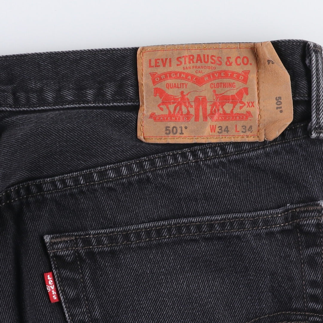 Levi's 501 Black Denim Straight Denim Pants Men's W36 cotton black type Vintage Second Hand