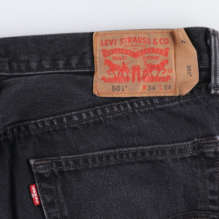 Levi's 501 Black Denim Straight Denim Pants Men's W36 cotton black type Vintage Second Hand