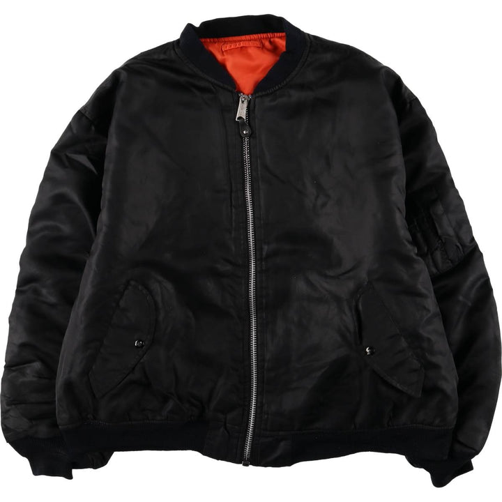 Oversized, civilian-issue BRUGI INDUSTRIES MA-1 style military flight jacket, men's, equivalent to XXXL, vintage Nylon black type Vintage Second Hand