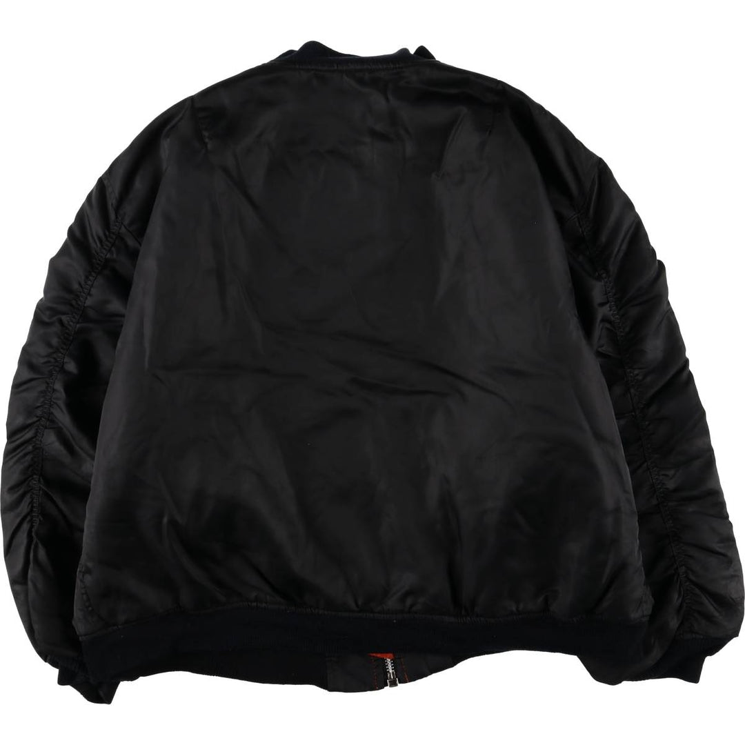 Oversized, civilian-issue BRUGI INDUSTRIES MA-1 style military flight jacket, men's, equivalent to XXXL, vintage Nylon black type Vintage Second Hand