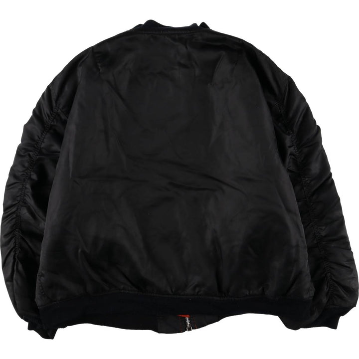 Oversized, civilian-issue BRUGI INDUSTRIES MA-1 style military flight jacket, men's, equivalent to XXXL, vintage Nylon black type Vintage Second Hand