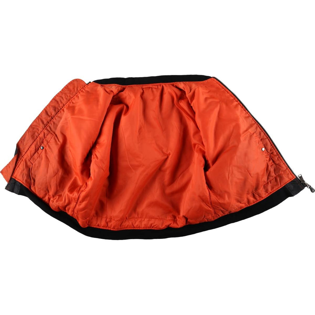 Oversized, civilian-issue BRUGI INDUSTRIES MA-1 style military flight jacket, men's, equivalent to XXXL, vintage Nylon black type Vintage Second Hand