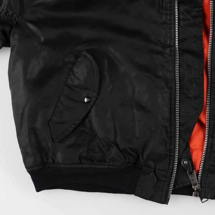 Oversized, civilian-issue BRUGI INDUSTRIES MA-1 style military flight jacket, men's, equivalent to XXXL, vintage Nylon black type Vintage Second Hand