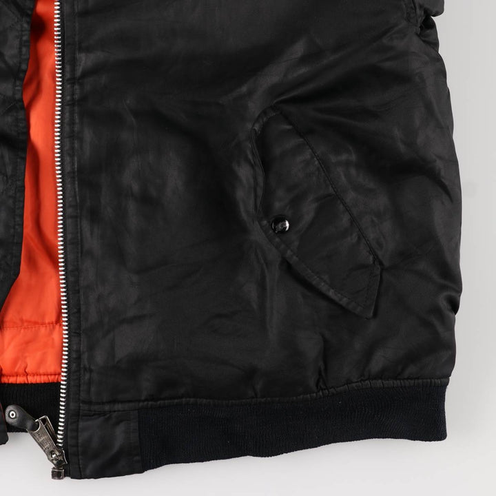 Oversized, civilian-issue BRUGI INDUSTRIES MA-1 style military flight jacket, men's, equivalent to XXXL, vintage Nylon black type Vintage Second Hand