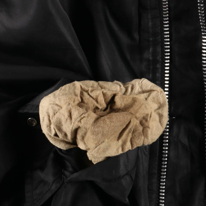 Oversized, civilian-issue BRUGI INDUSTRIES MA-1 style military flight jacket, men's, equivalent to XXXL, vintage Nylon black type Vintage Second Hand