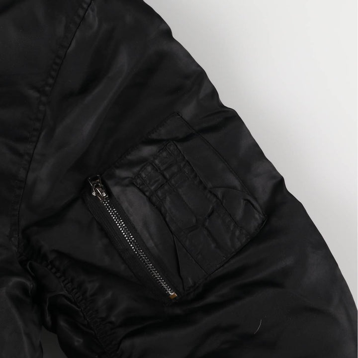 Oversized, civilian-issue BRUGI INDUSTRIES MA-1 style military flight jacket, men's, equivalent to XXXL, vintage Nylon black type Vintage Second Hand