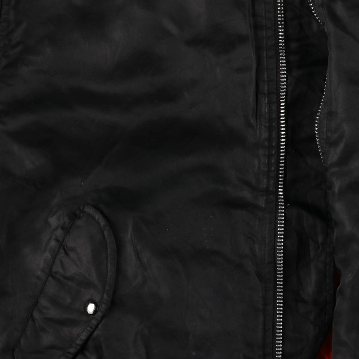 Oversized, civilian-issue BRUGI INDUSTRIES MA-1 style military flight jacket, men's, equivalent to XXXL, vintage Nylon black type Vintage Second Hand