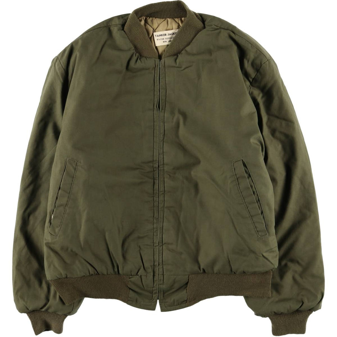 Civilian Tanker Jacket, Padded Military Flight Jacket, Men's Size L, Vintage unclear Khaki type Vintage Second Hand