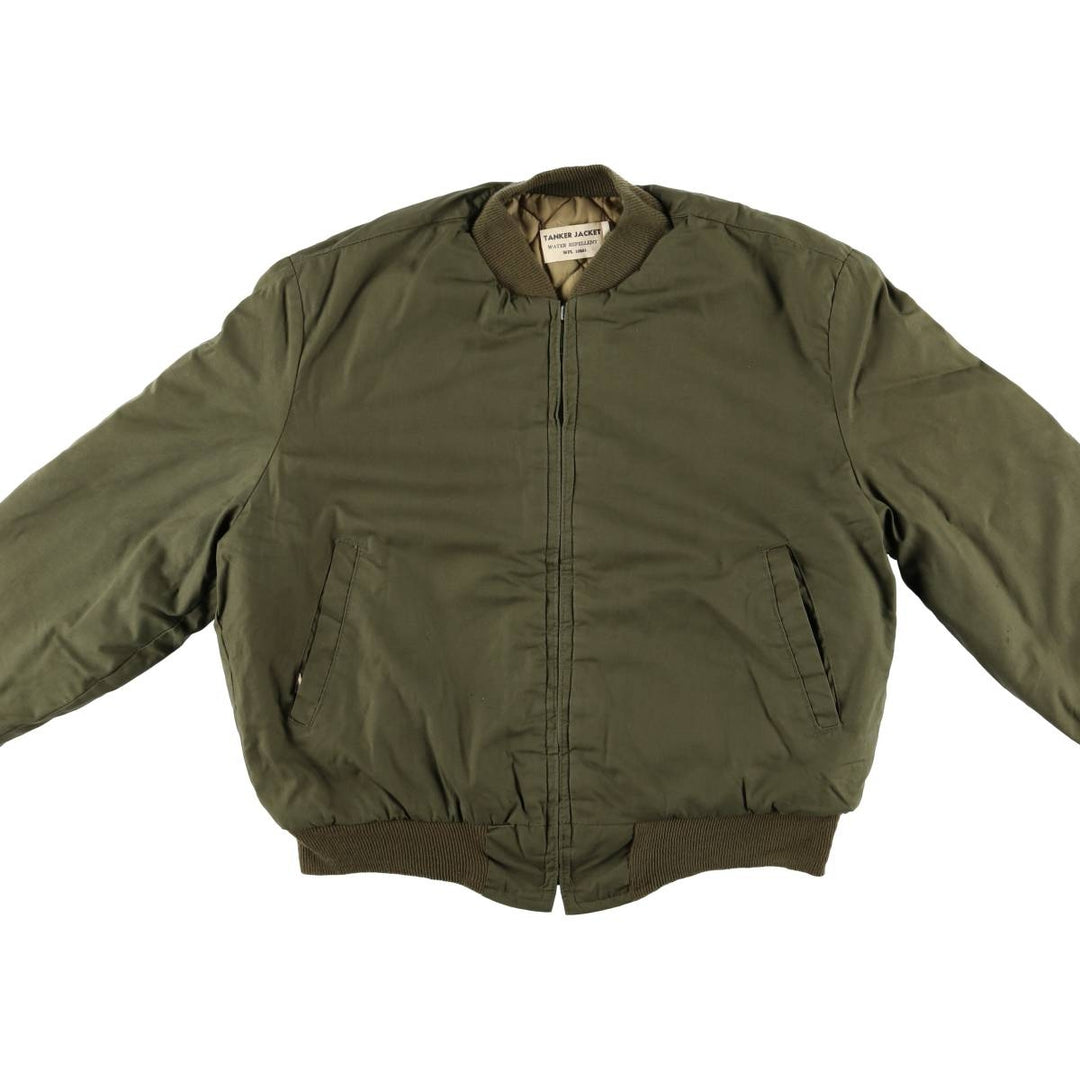 Civilian Tanker Jacket, Padded Military Flight Jacket, Men's Size L, Vintage unclear Khaki type Vintage Second Hand