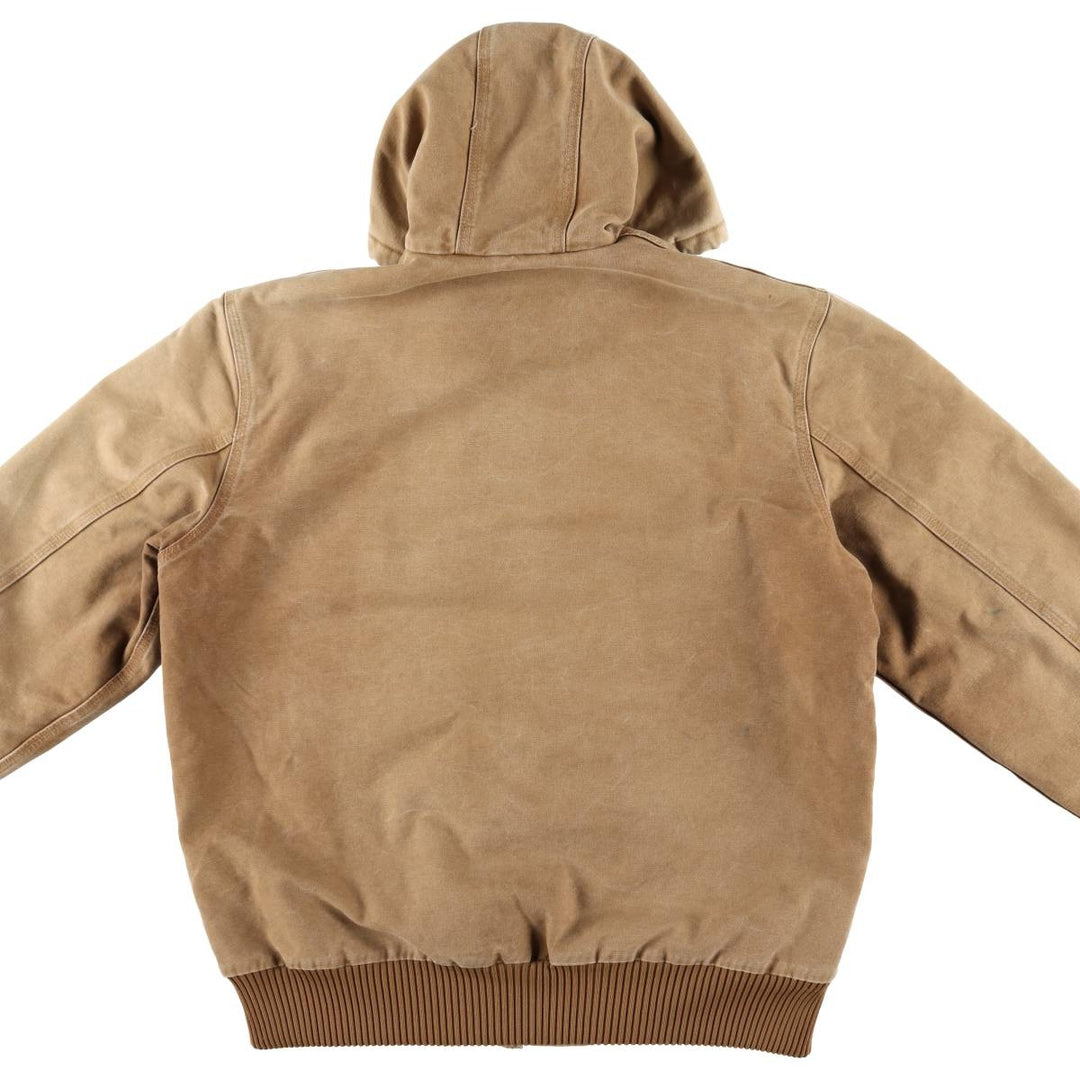 00'S Carhartt Active Jacket Duck Full Zip Parka Men's L size cotton Beige type Vintage Second Hand