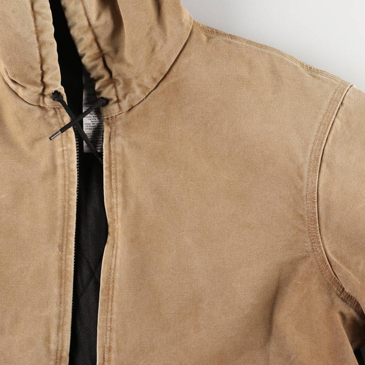 00'S Carhartt Active Jacket Duck Full Zip Parka Men's L size cotton Beige type Vintage Second Hand