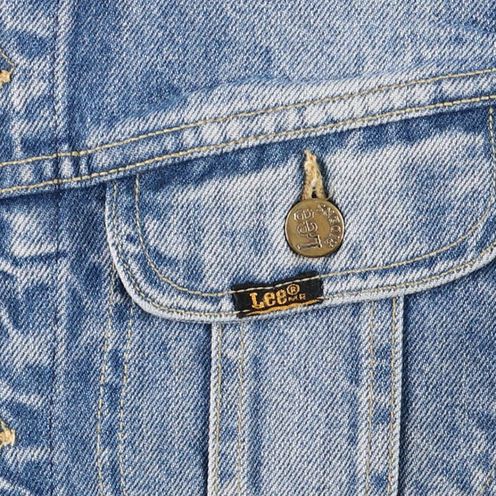 80'S Lee Riders denim jacket, denim jacket, men's size S, vintage cotton blue type Vintage Second Hand