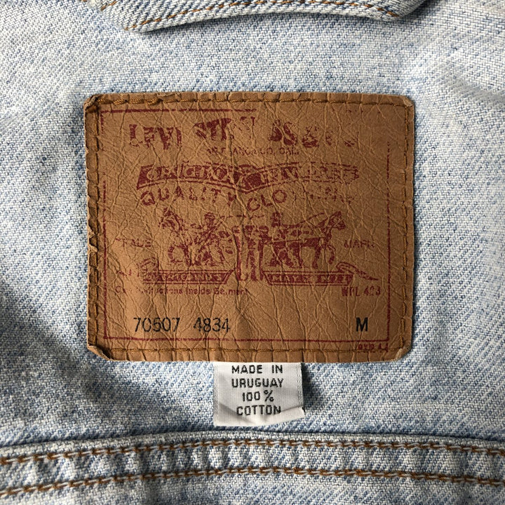 90'S Levi's 70507-4834 Denim Jacket, Men's Size Medium, Vintage cotton blue type Vintage Second Hand