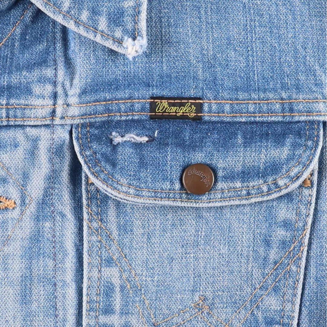 Vintage 1970'S Wrangler denim jacket, made in the USA, size S, men's unclear blue type Vintage Second Hand