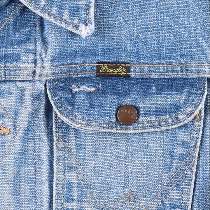 Vintage 1970'S Wrangler denim jacket, made in the USA, size S, men's unclear blue type Vintage Second Hand