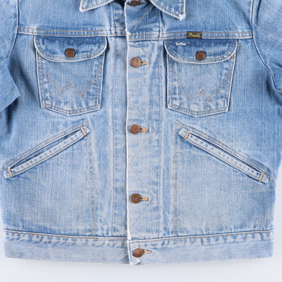 Vintage 1970'S Wrangler denim jacket, made in the USA, size S, men's unclear blue type Vintage Second Hand