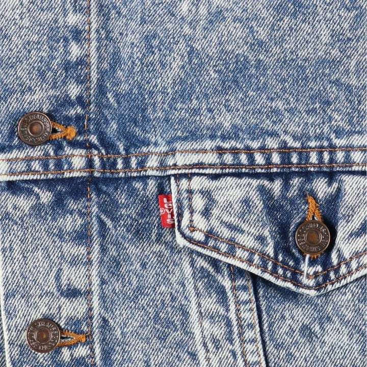 90'S Levi's 70507-0219 Chemical Wash Denim Jacket, Made in USA, Men's Size XL, Vintage cotton blue type Vintage Second Hand