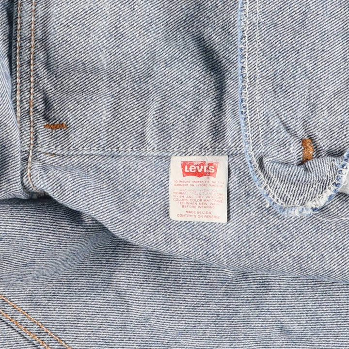 90'S Levi's 70507-0219 Chemical Wash Denim Jacket, Made in USA, Men's Size XL, Vintage cotton blue type Vintage Second Hand