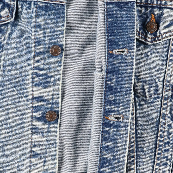 90'S Levi's 70507-0219 Chemical Wash Denim Jacket, Made in USA, Men's Size XL, Vintage cotton blue type Vintage Second Hand