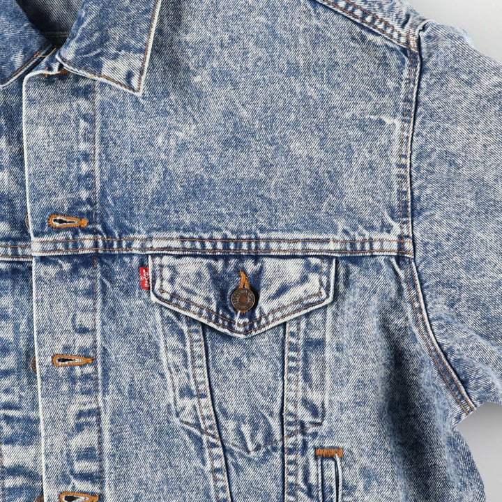90'S Levi's 70507-0219 Chemical Wash Denim Jacket, Made in USA, Men's Size XL, Vintage cotton blue type Vintage Second Hand