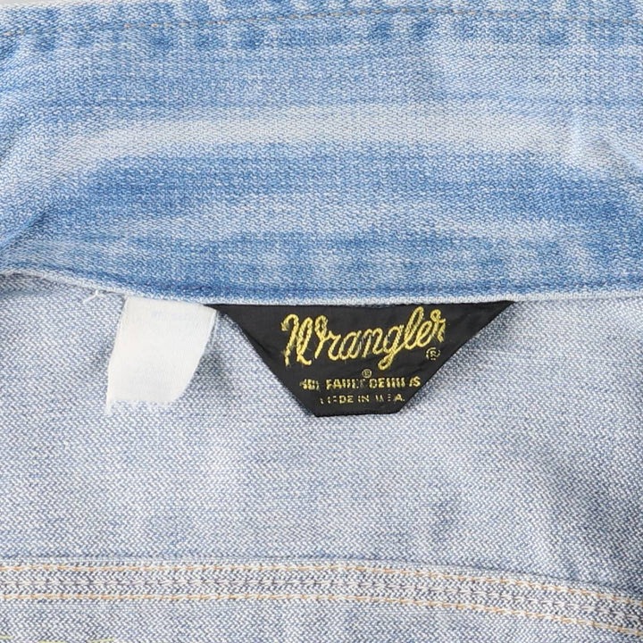 Vintage 70'S Wrangler denim jacket, made in the USA, size M for men unclear blue type Vintage Second Hand