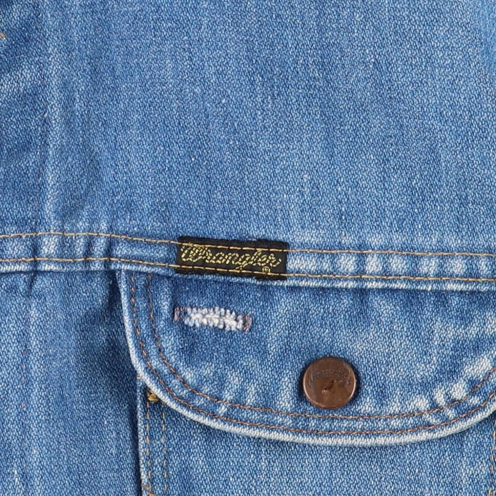 Vintage 70'S Wrangler denim jacket, made in the USA, size M for men unclear blue type Vintage Second Hand