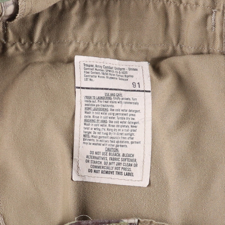 Genuine US military camouflage pattern multicam camo ripstop military cargo pants combat pants made in USA MEDIUM-REGULAR Nylon Khaki type Vintage Second Hand