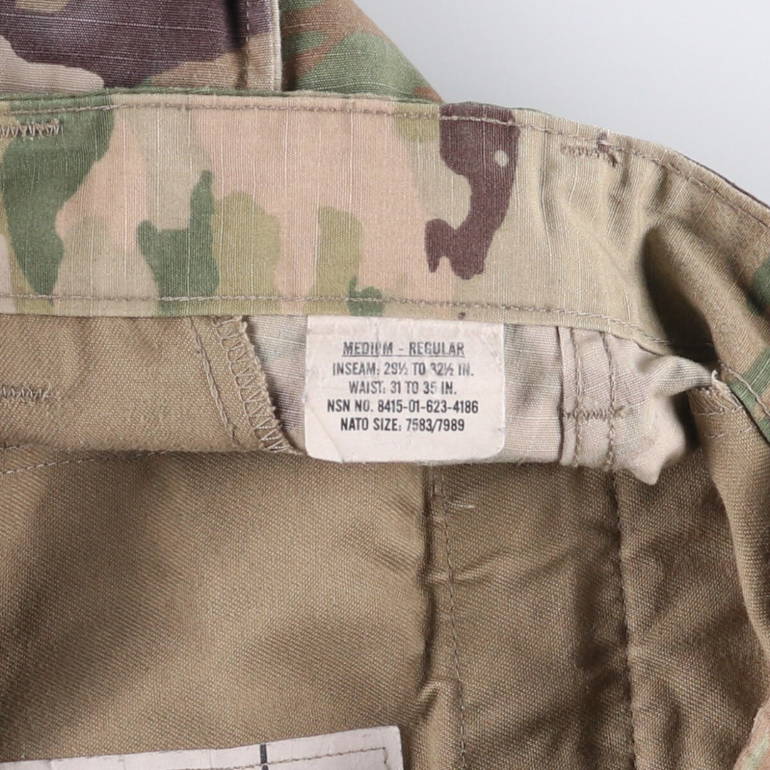 Genuine US military camouflage pattern multicam camo ripstop military cargo pants combat pants made in USA MEDIUM-REGULAR Nylon Khaki type Vintage Second Hand