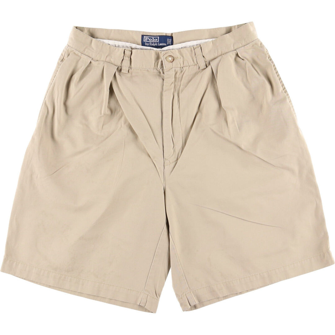Ralph Lauren POLO by Ralph Lauren TYLER SHORT Two-pleat chino shorts, short pants, men's size W32 cotton Beige type Vintage Second Hand