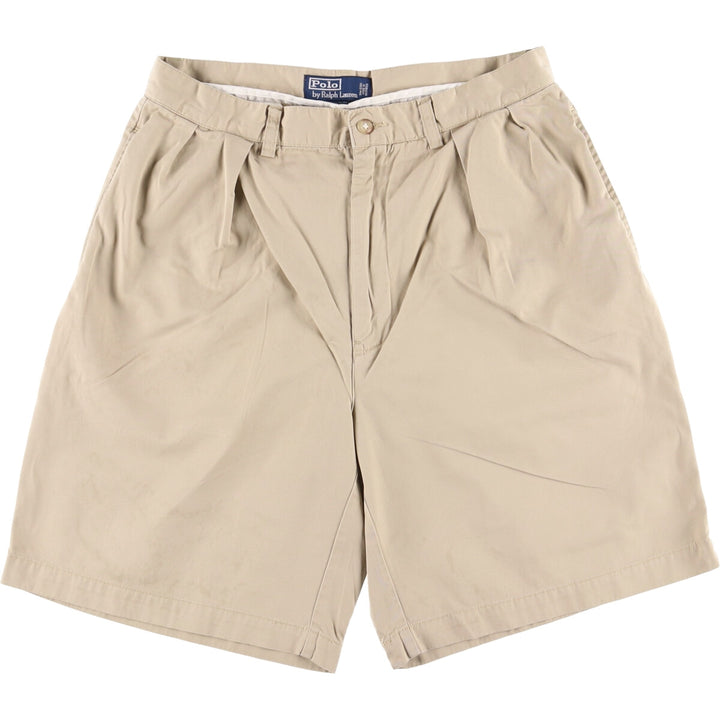 Ralph Lauren POLO by Ralph Lauren TYLER SHORT Two-pleat chino shorts, short pants, men's size W32 cotton Beige type Vintage Second Hand