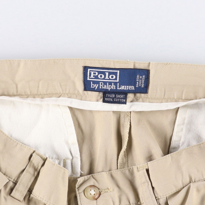 Ralph Lauren POLO by Ralph Lauren TYLER SHORT Two-pleat chino shorts, short pants, men's size W32 cotton Beige type Vintage Second Hand