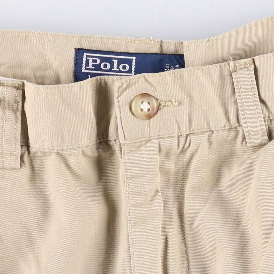Ralph Lauren POLO by Ralph Lauren TYLER SHORT Two-pleat chino shorts, short pants, men's size W32 cotton Beige type Vintage Second Hand
